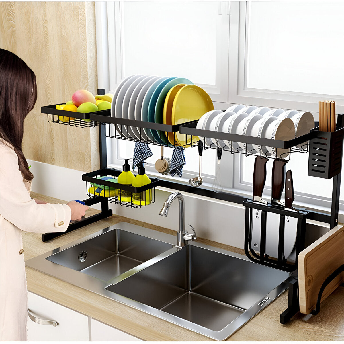 Secador De Platos Escurridor Rack Para Platos Y Jarras Accesorios De Cocina