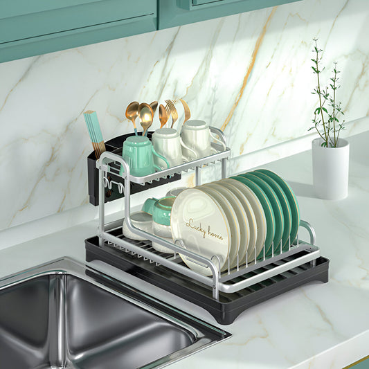 Escurridor De Platos De 2 Niveles De Aluminio Modelo 422