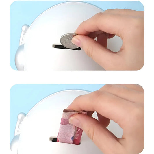 Alcancia decorativa armable modelo barco en uso