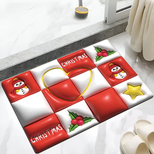 Detalle de la alfombra absorbente 3d navidad