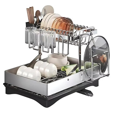Escurridor de platos 2 niveles de acero inoxidable Maxim