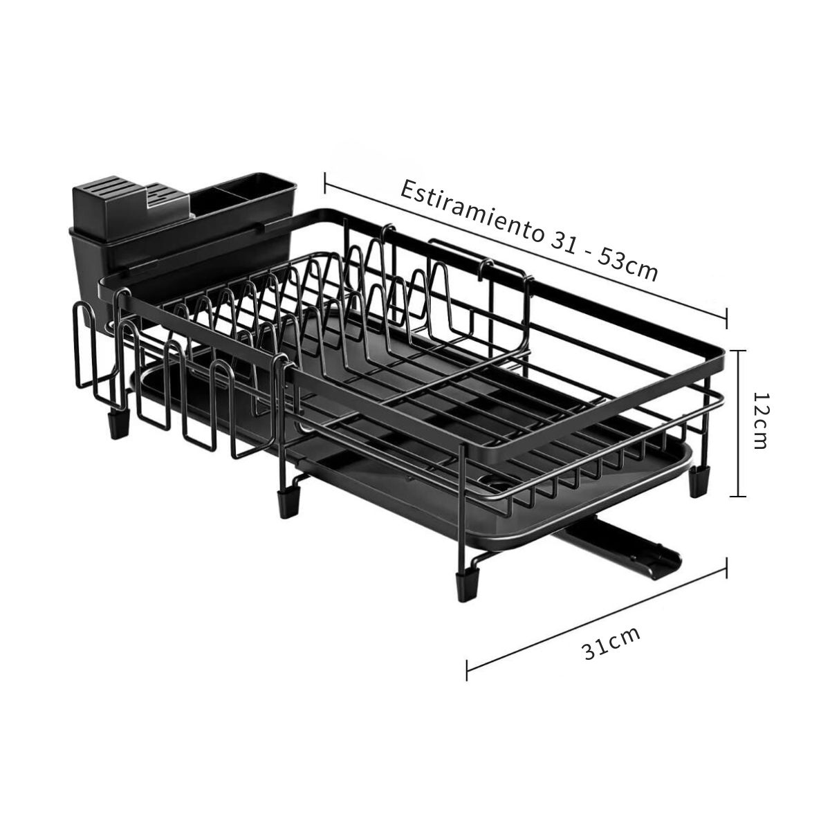 Medidas del escurridor de platos extensible Valeria