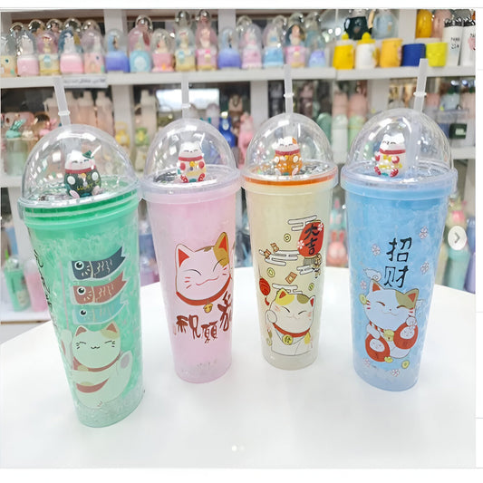 Vaso Tomatodo Con Gel Para Enfriar Diseños De Gatos 450 ml