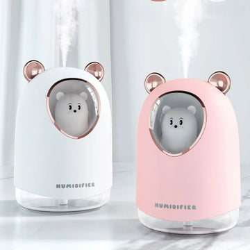 Humidificador oso con luces LED y doble pulverización