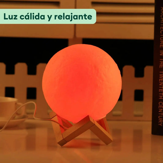 Lámpara Luna Led con Control Remoto de Luz RGB