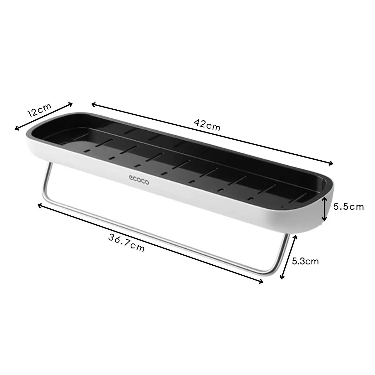 Medidas de la repisa adhesiva para baño modelo Ecoco
