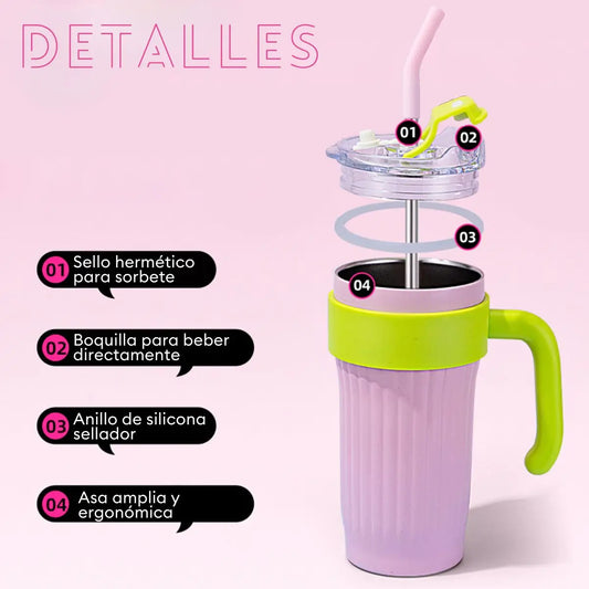 Detalles de la taza térmica modelo Think con acero inoxidable