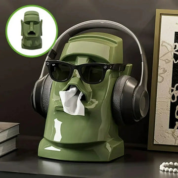 Dispensador Moai Multiuso para Pañuelos, Lentes y Audifonos