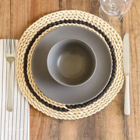 Individual Redondo de Fibra Natural para Mesa