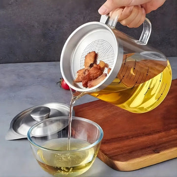 Jarra Aceitera de Vidrio con Filtro de 1 Litro