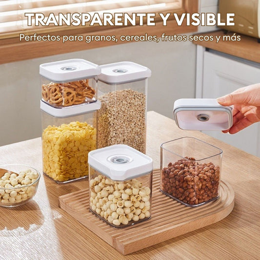 Set de 4 Frascos Hermèticos con Sellado al Vacio