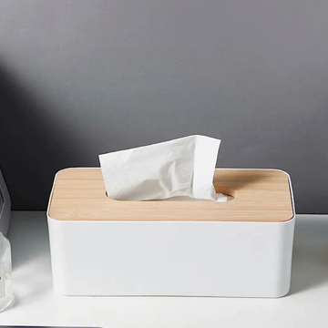 Caja Dispensadora de Pañuelos con Tapa Bambú