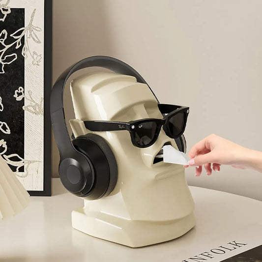 Dispensador Moai Multiuso para Pañuelos, Lentes y Audifonos