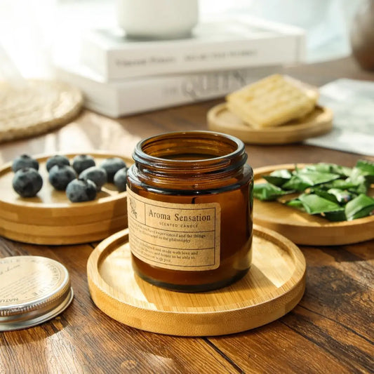 Set de 4 Posavasos de Bambú con Soporte