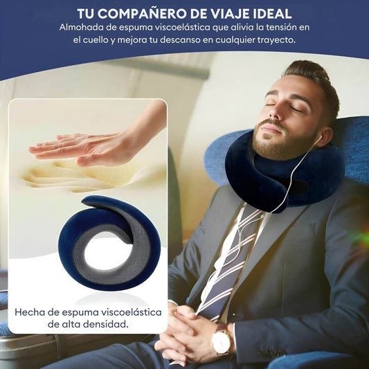 Cojín de Cuello Ergonómico Ajustable para Viaje y Oficina