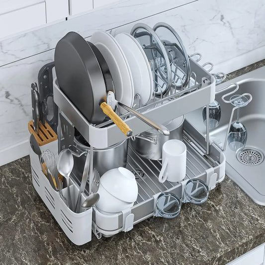 Escurridor de Platos 2 Niveles de Aluminio Benico