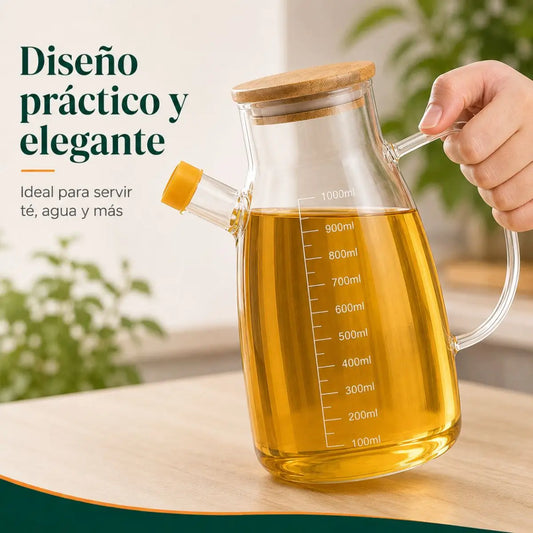 Aceitero de Vidrio 1000 ml con Medidor