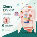 Alcancía para niños con diseño de cohete y sistema de cierre seguro