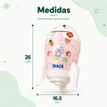 Medidas de alcancía infantil con diseño de cohete: 26 cm de alto y 16.5 cm de ancho