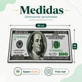 Alfombra rectangular diseño billete de 100 dólares de aproximadamente 90 cm por 45 cm