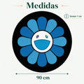 Alfombra infantil redonda con diseño de flor de 90 cm de diámetro y 1 cm de espesor