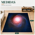 Alfombra para sala con diseño de galaxia de 2 metros de largo y 1.40 metros de ancho