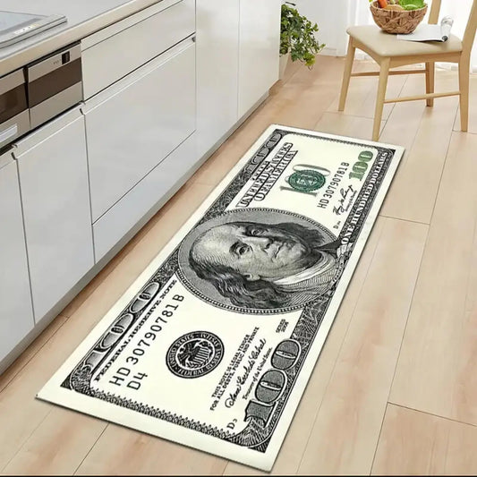Alfombra Decorativa para Dormitorio Modelo Dólar De 90 Cm x 45 Cm