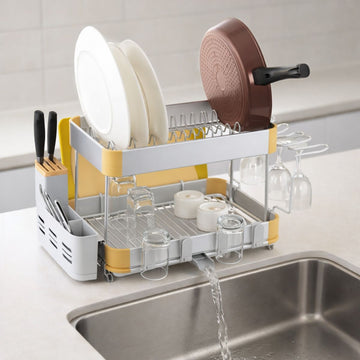 Escurridor de Platos 2 Niveles de Aluminio Benico