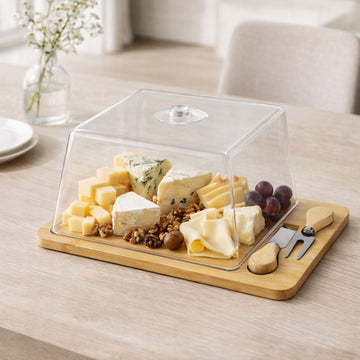 Tabla de Queso de Bambú con Tapa