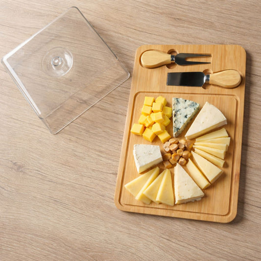 Tabla de Queso de Bambú con Tapa