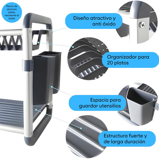 Escurridor de Platos y Utensilios de 3 Niveles Mariela
