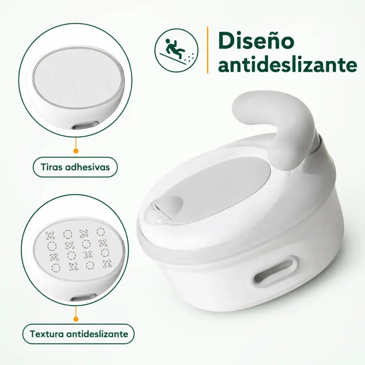 Bacin de entrenamiento infantil con diseño antideslizante y asiento cómodo