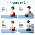 Bacin infantil 4 en 1 convertible en inodoro de entrenamiento, asiento reductor, silla y banquito