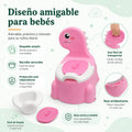 Bacin de entrenamiento con diseño de dinosaurio, tapa, asiento removible y base antideslizante