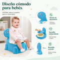 Inodoro infantil de entrenamiento con respaldo alto, asiento cómodo y recipiente desmontable