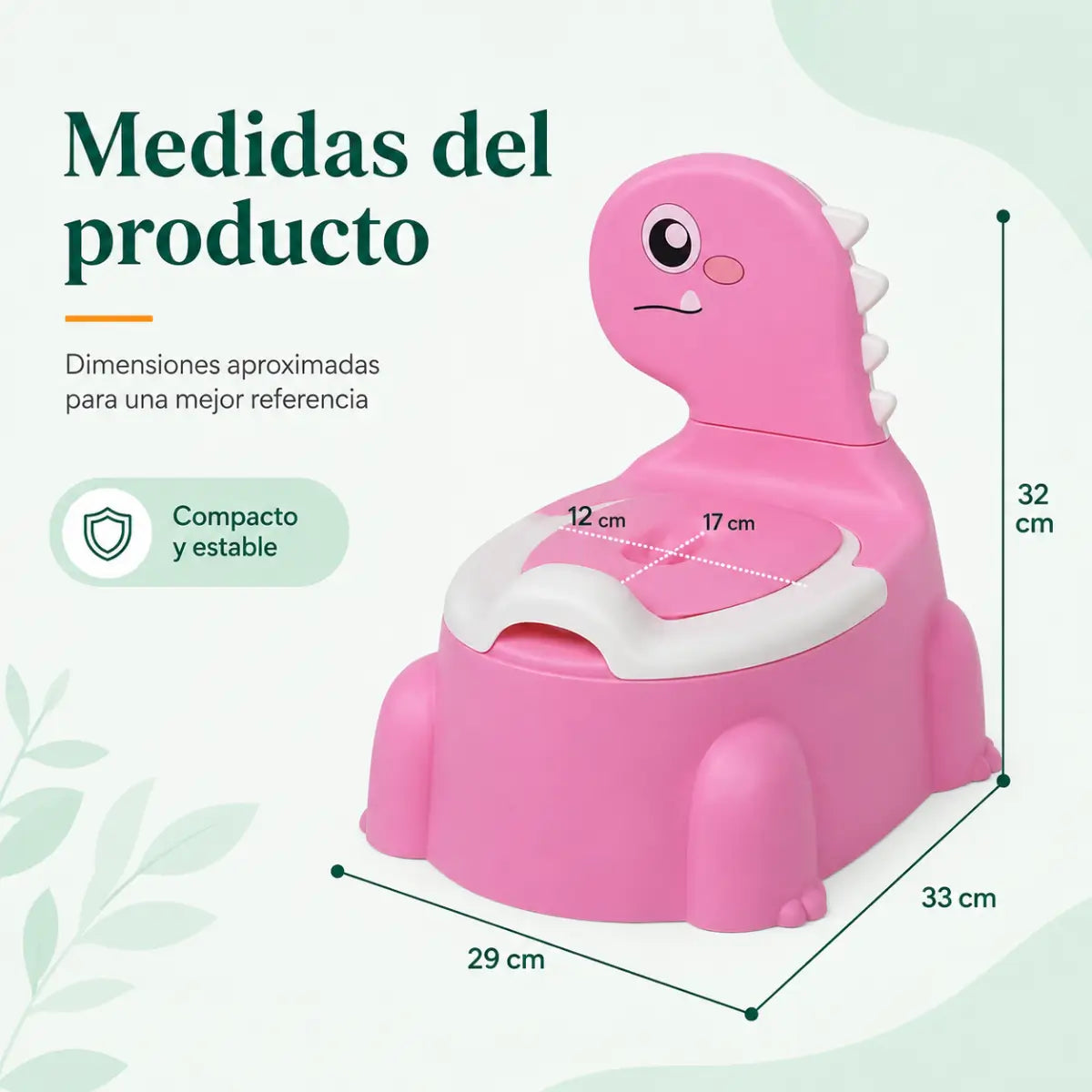 Bacin de entrenamiento infantil de aproximadamente 39 cm de ancho, 30 cm de fondo y 51 cm de alto