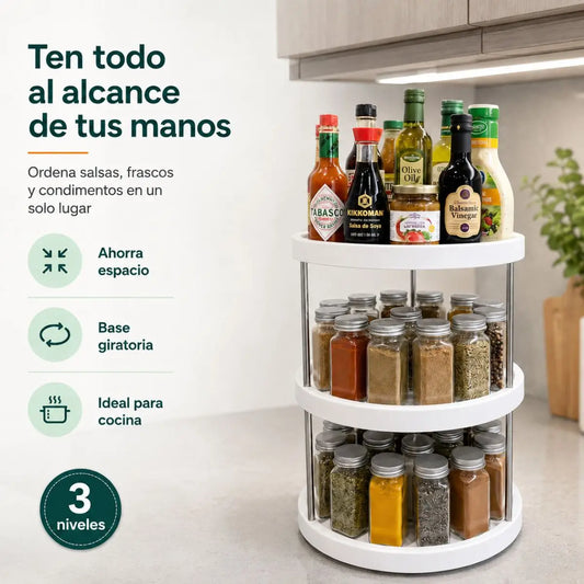 Organizador Giratorio de 3 Niveles Blanco