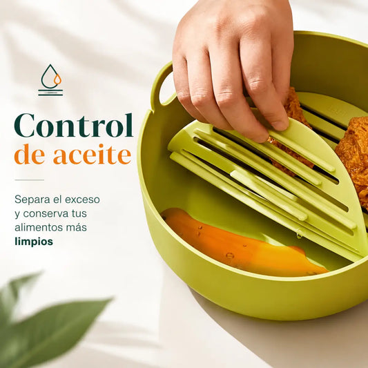 Bandeja para freidora de aire con rejilla interior para separar y drenar el exceso de aceite