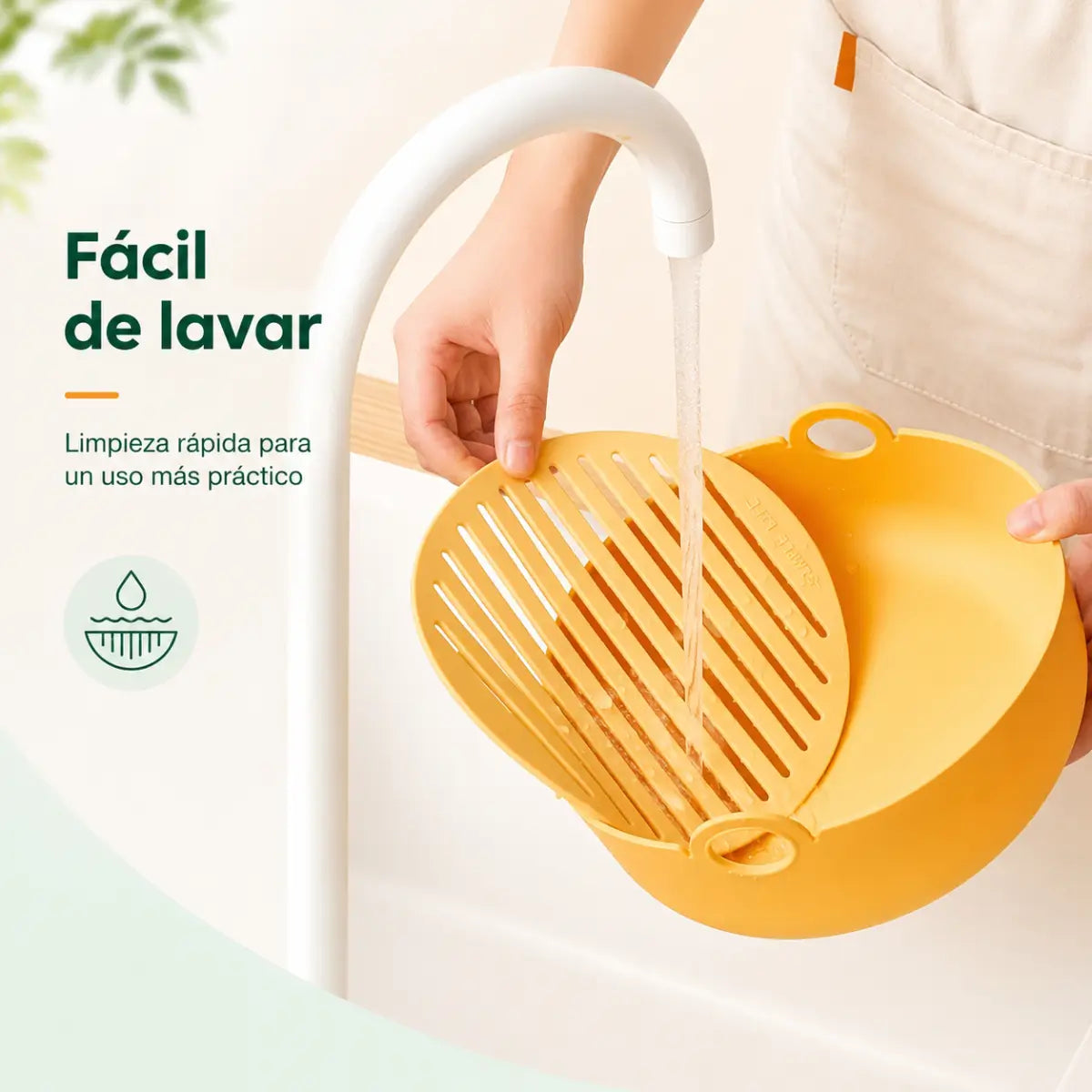 Bandeja de silicona reutilizable para air fryer fácil de lavar bajo el agua