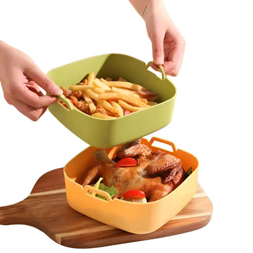 Bandeja De Silicona Reutilizable Para Freidora Horno Cuadrada