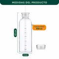 Botella de vidrio con sorbete de 600 ml y 6 cm de diámetro
