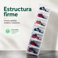 Organizador de calzado apilable con estructura firme y resistente para varios pares de zapatos