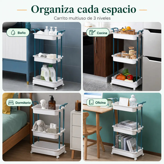 Carrito Organizador Multiuso de 3 Niveles Hana