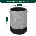Cesto para ropa sucia de tela de 60 cm de alto y 35 cm de diámetro