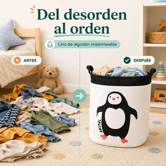 Cesto de Ropa Infantil Impermeable Diseño de Animales