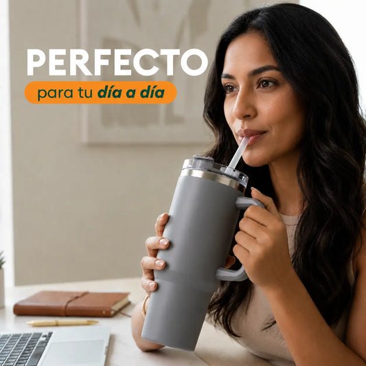 Vaso Térmico 1200ml con Asa y Sorbete Urban