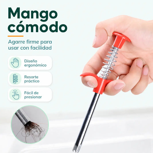 Desatorador de Drenajes y Tuberías Tipo Pinza