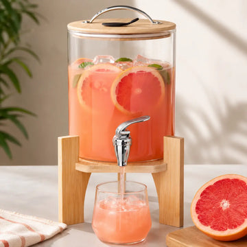 Dispensador de Agua de 3 Litros con Base de Bambú Ibiza