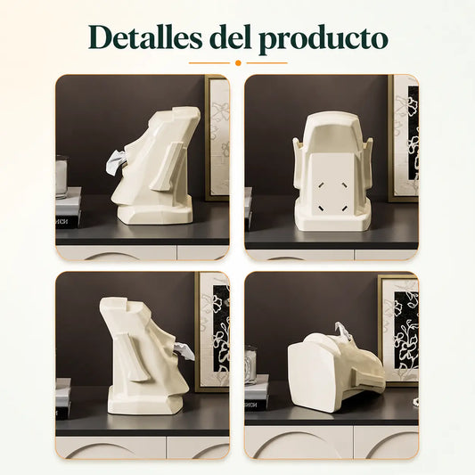 Dispensador Moai Multiuso para Pañuelos y Audífonos