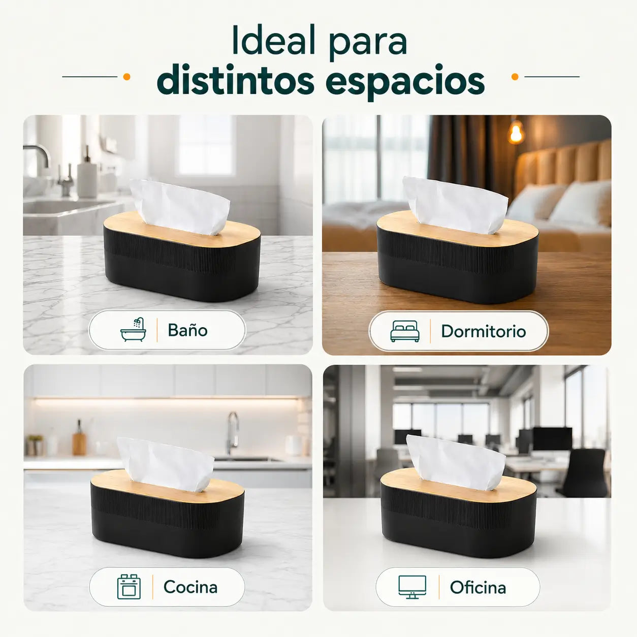 Porta pañuelos decorativo para sala, dormitorio, cocina y oficina